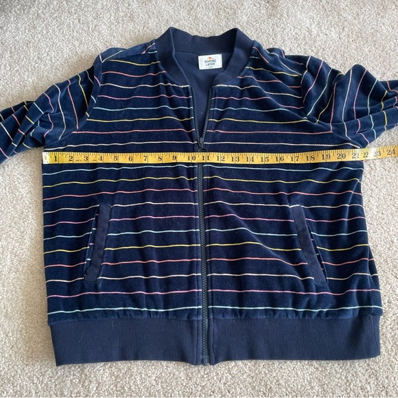 Marine Layer Auckland Bomber Jacket Velour Stripes - Picture 9 of 10